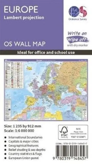 Cover: 9780319148457 | Europe | Lambert projection | (Land-)Karte | Karte/Landkarte | 2020