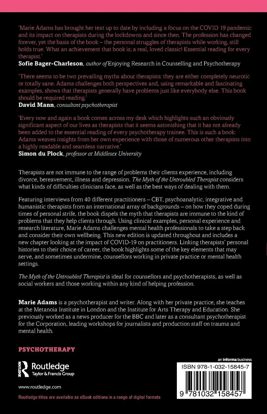 Rückseite: 9781032158457 | The Myth of the Untroubled Therapist | Marie Adams | Taschenbuch