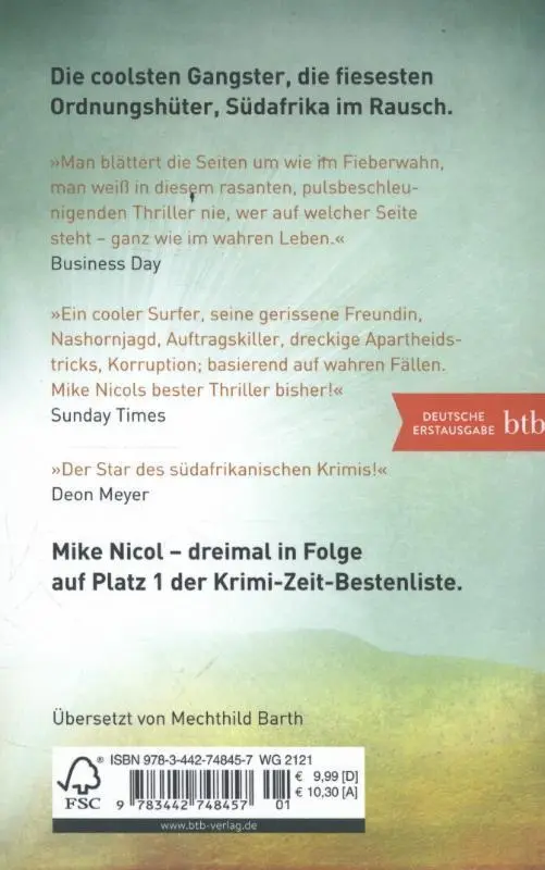 Rückseite: 9783442748457 | Bad Cop | Ein Kapstadt-Thriller | Mike Nicol | Taschenbuch | 544 S.