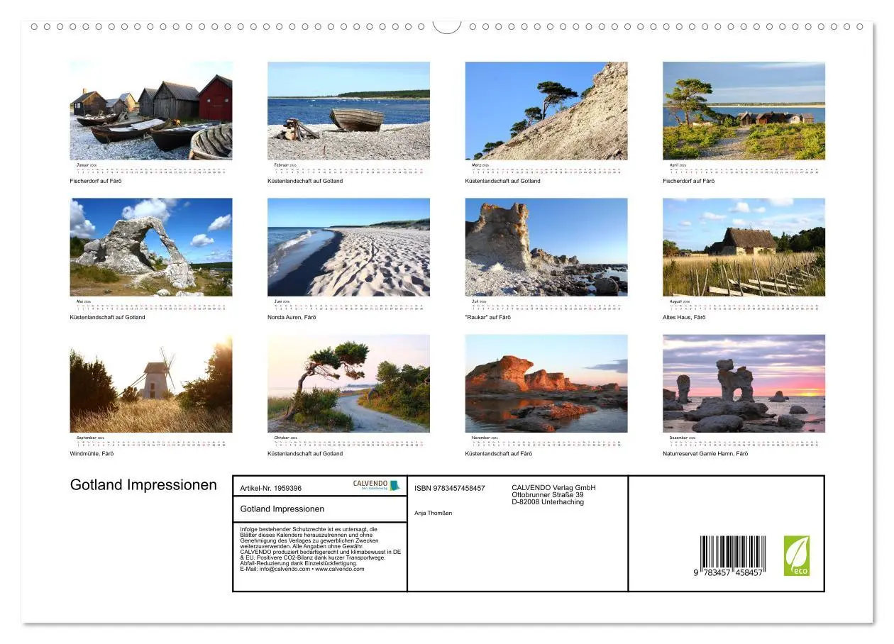 Bild: 9783457458457 | Gotland Impressionen (hochwertiger Premium Wandkalender 2026 DIN A2...