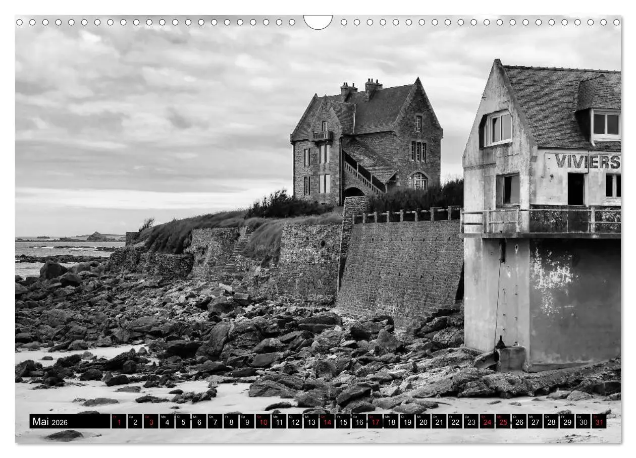 Bild: 9783516098457 | Bretagne in Schwarz und Weiß 2026 (Wandkalender 2026 DIN A3 quer),...