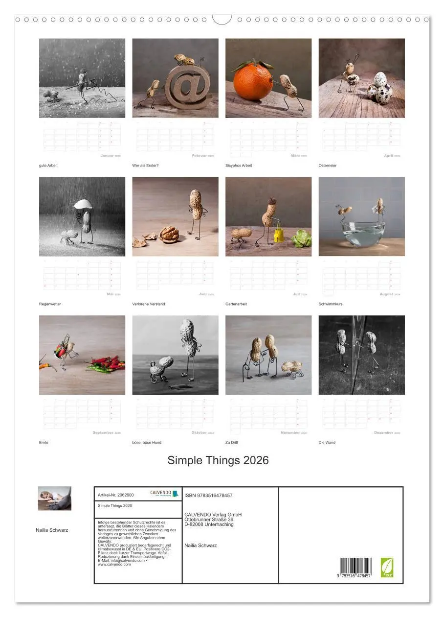 Bild: 9783516478457 | Simple Things 2026 (Wandkalender 2026 DIN A2 hoch), CALVENDO...