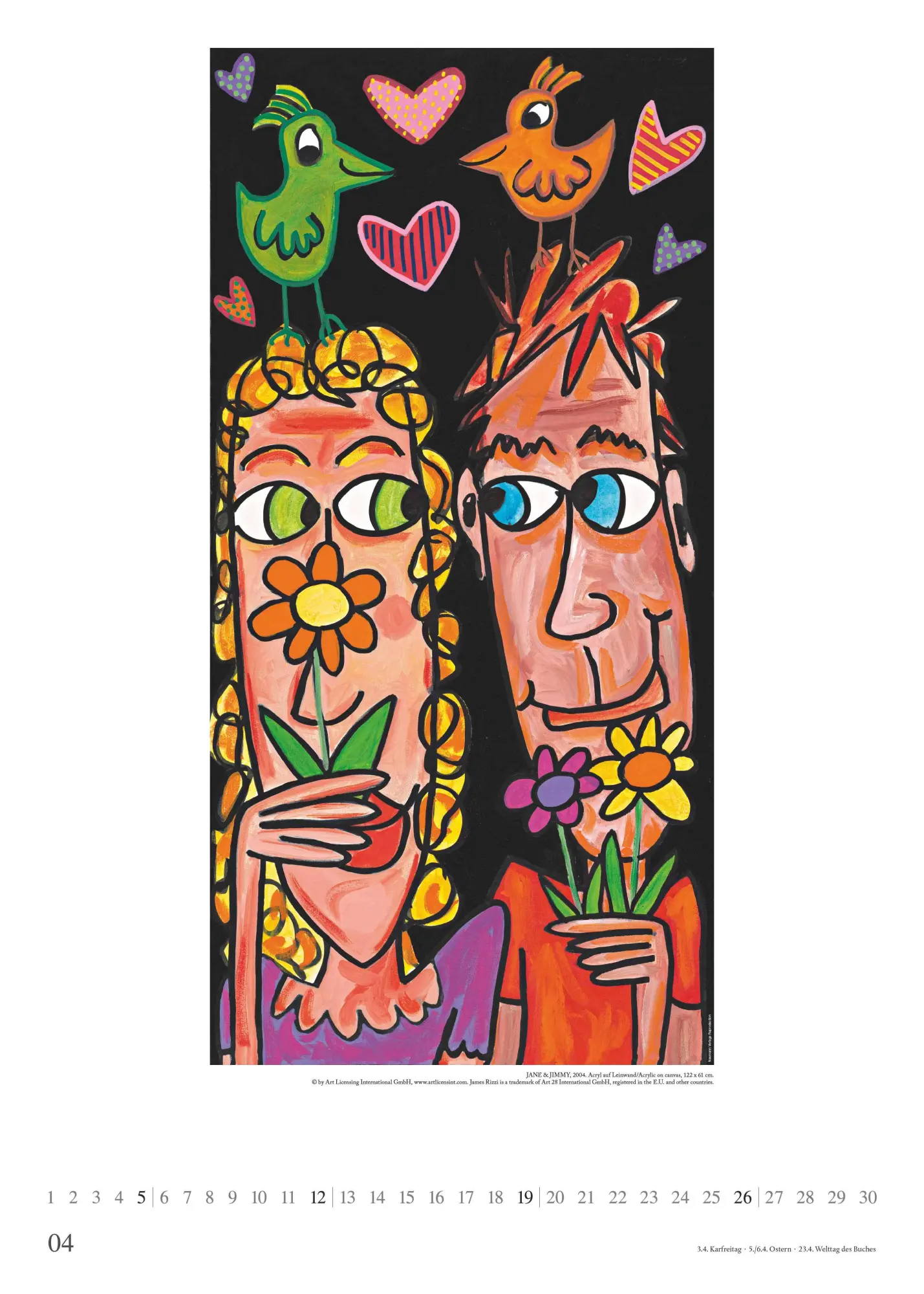Bild: 4069095008557 | James Rizzi 2026 - Kunst-Kalender - Poster-Kalender - 50x70 | Kalender