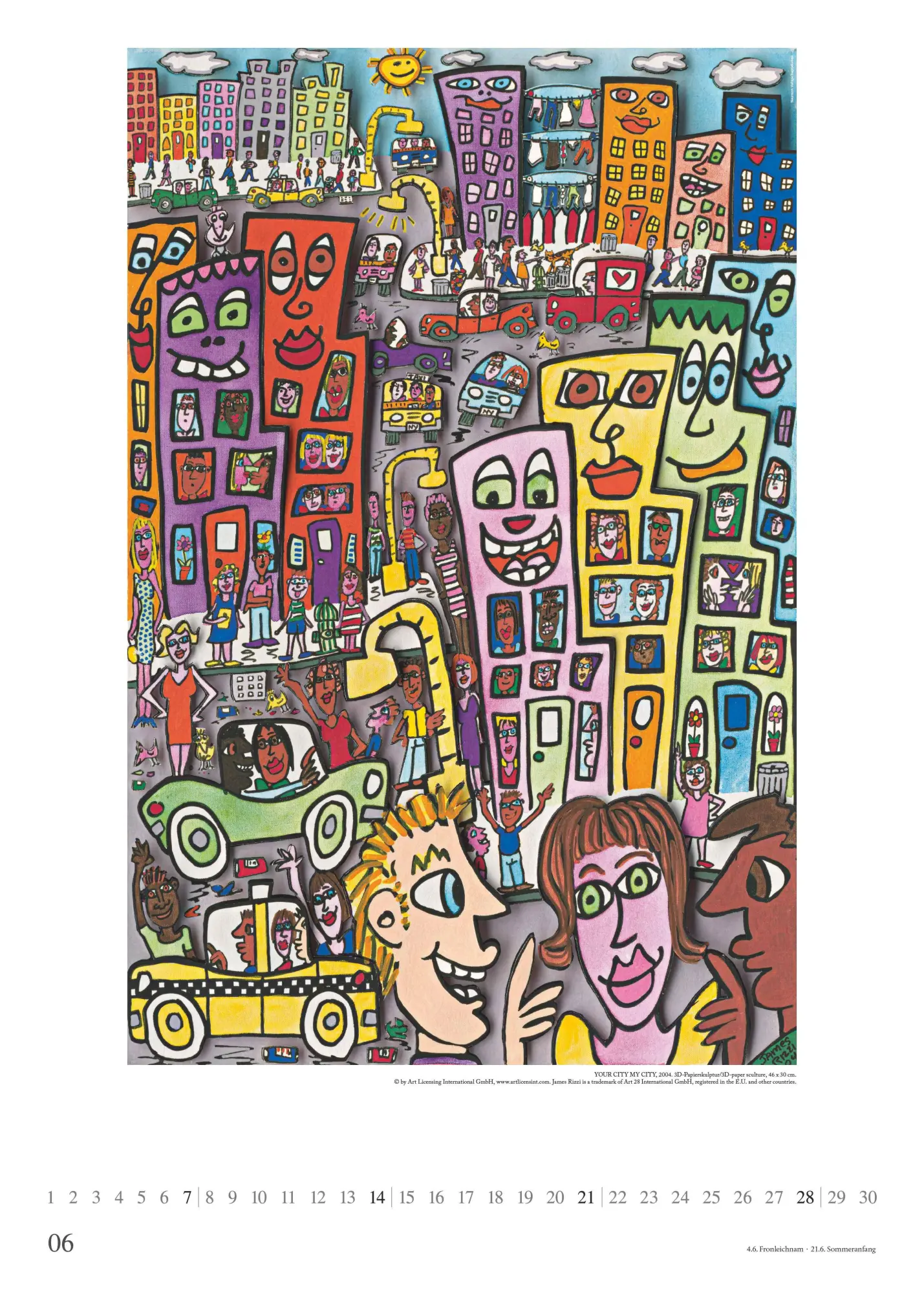 Bild: 4069095008557 | James Rizzi 2026 - Kunst-Kalender - Poster-Kalender - 50x70 | Kalender