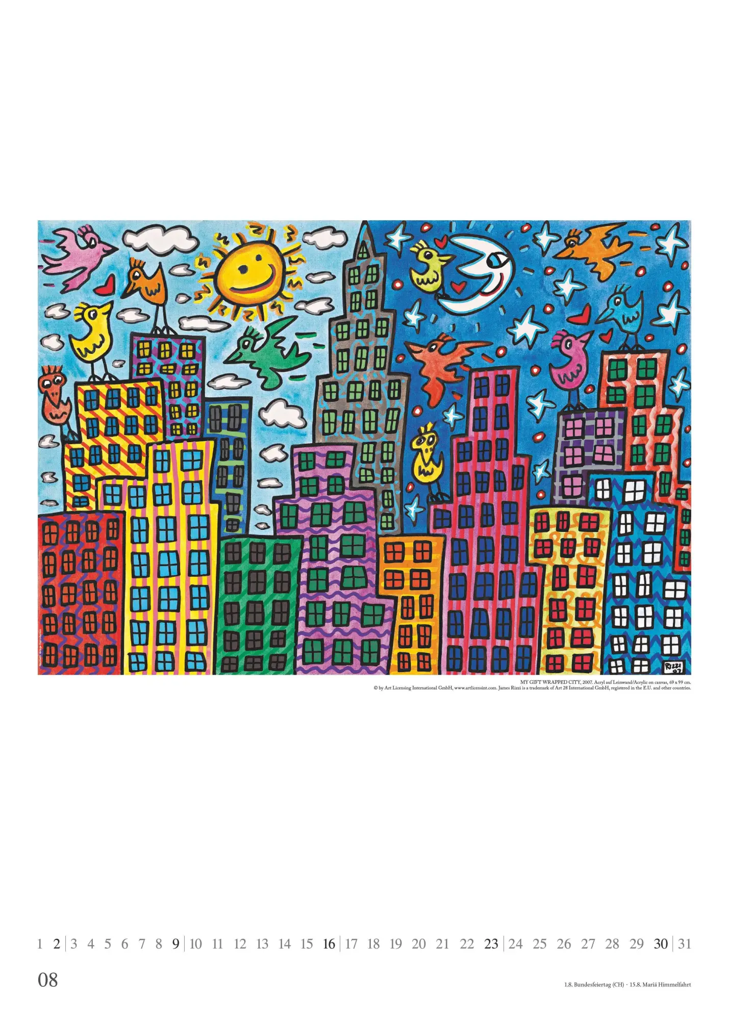 Bild: 4069095008557 | James Rizzi 2026 - Kunst-Kalender - Poster-Kalender - 50x70 | Kalender