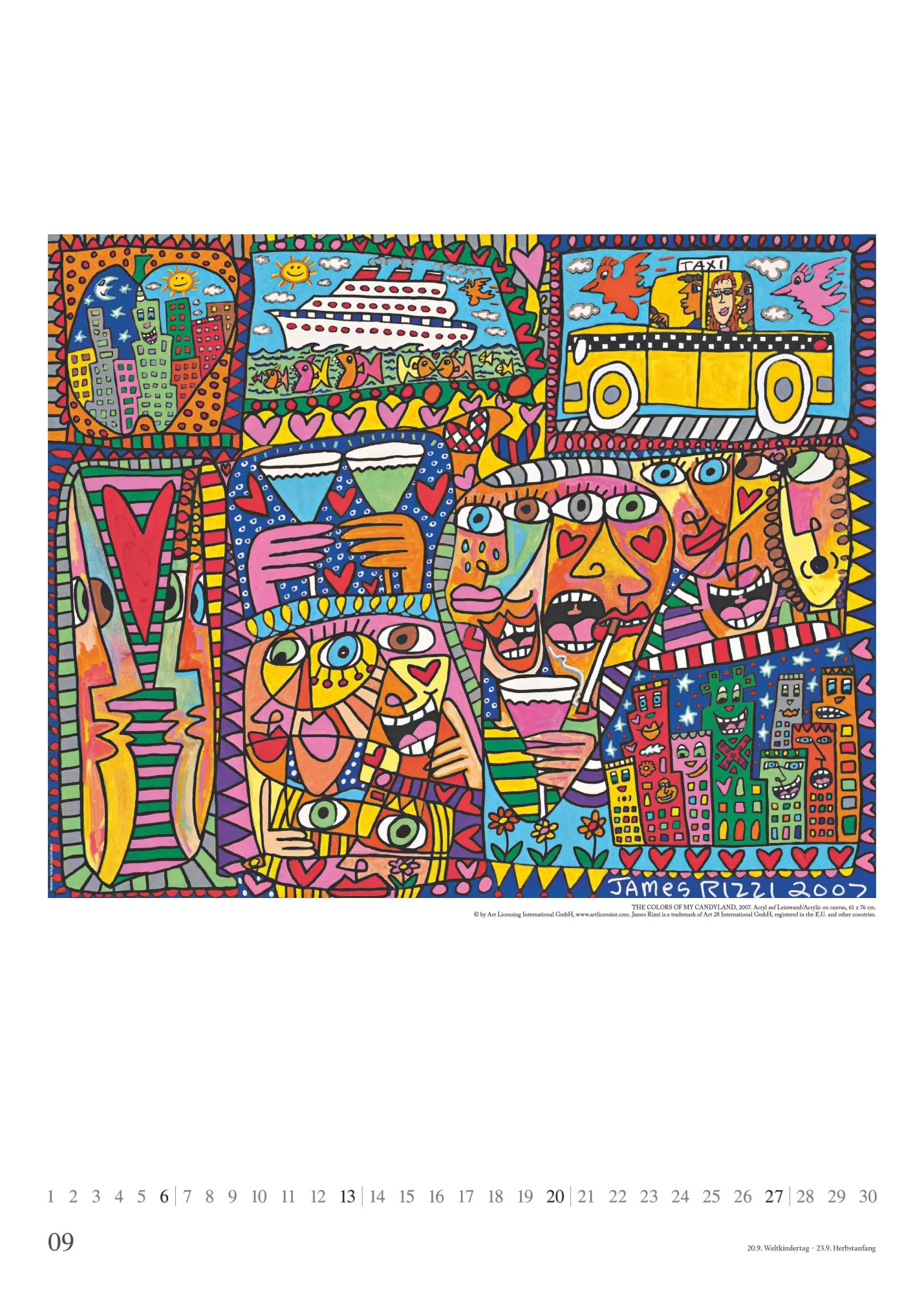 Bild: 4069095008557 | James Rizzi 2026 - Kunst-Kalender - Poster-Kalender - 50x70 | Kalender