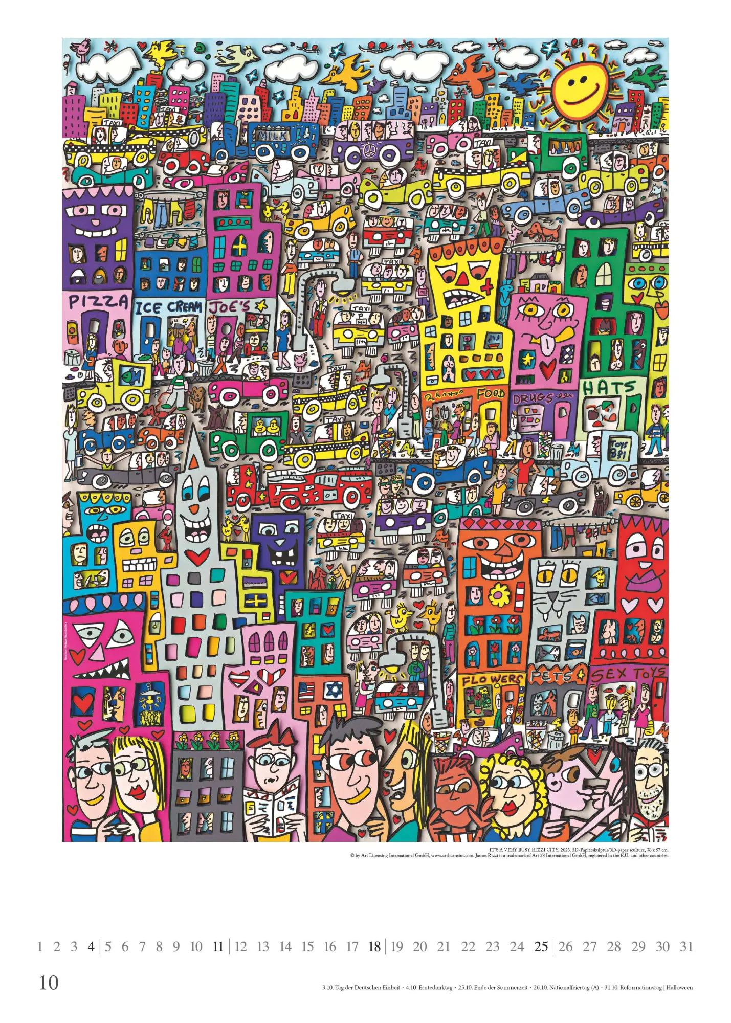 Bild: 4069095008557 | James Rizzi 2026 - Kunst-Kalender - Poster-Kalender - 50x70 | Kalender