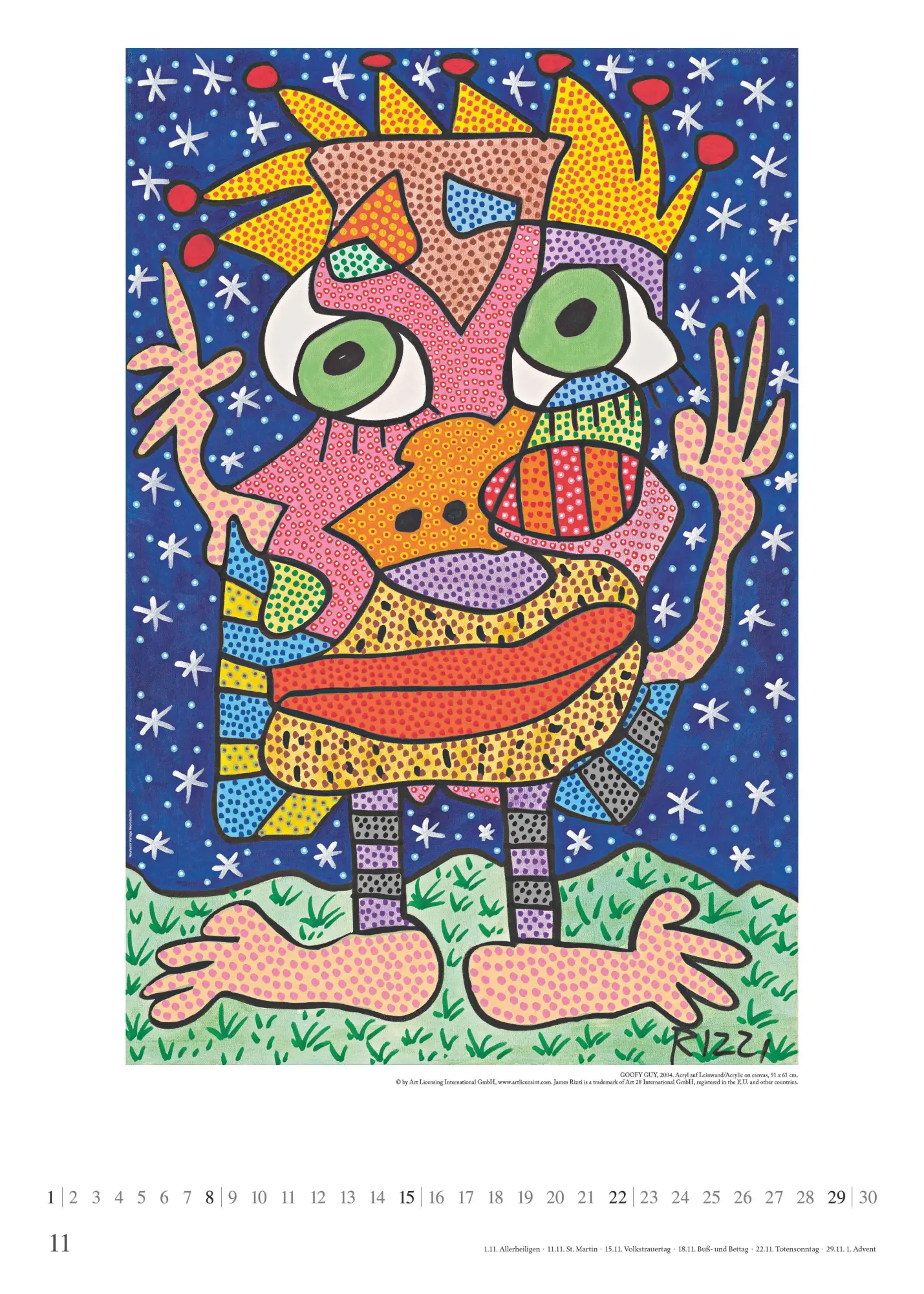 Bild: 4069095008557 | James Rizzi 2026 - Kunst-Kalender - Poster-Kalender - 50x70 | Kalender