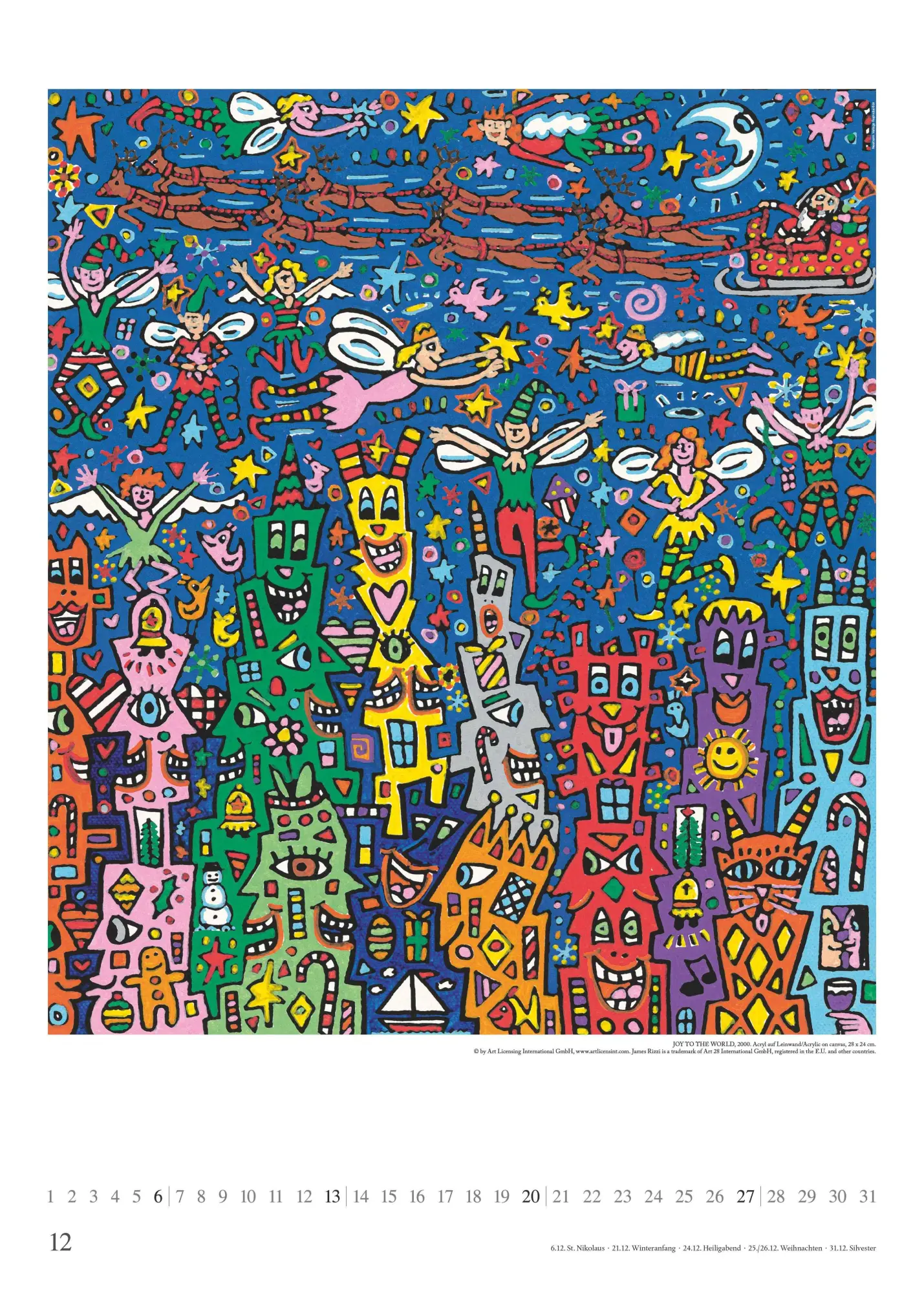 Bild: 4069095008557 | James Rizzi 2026 - Kunst-Kalender - Poster-Kalender - 50x70 | Kalender