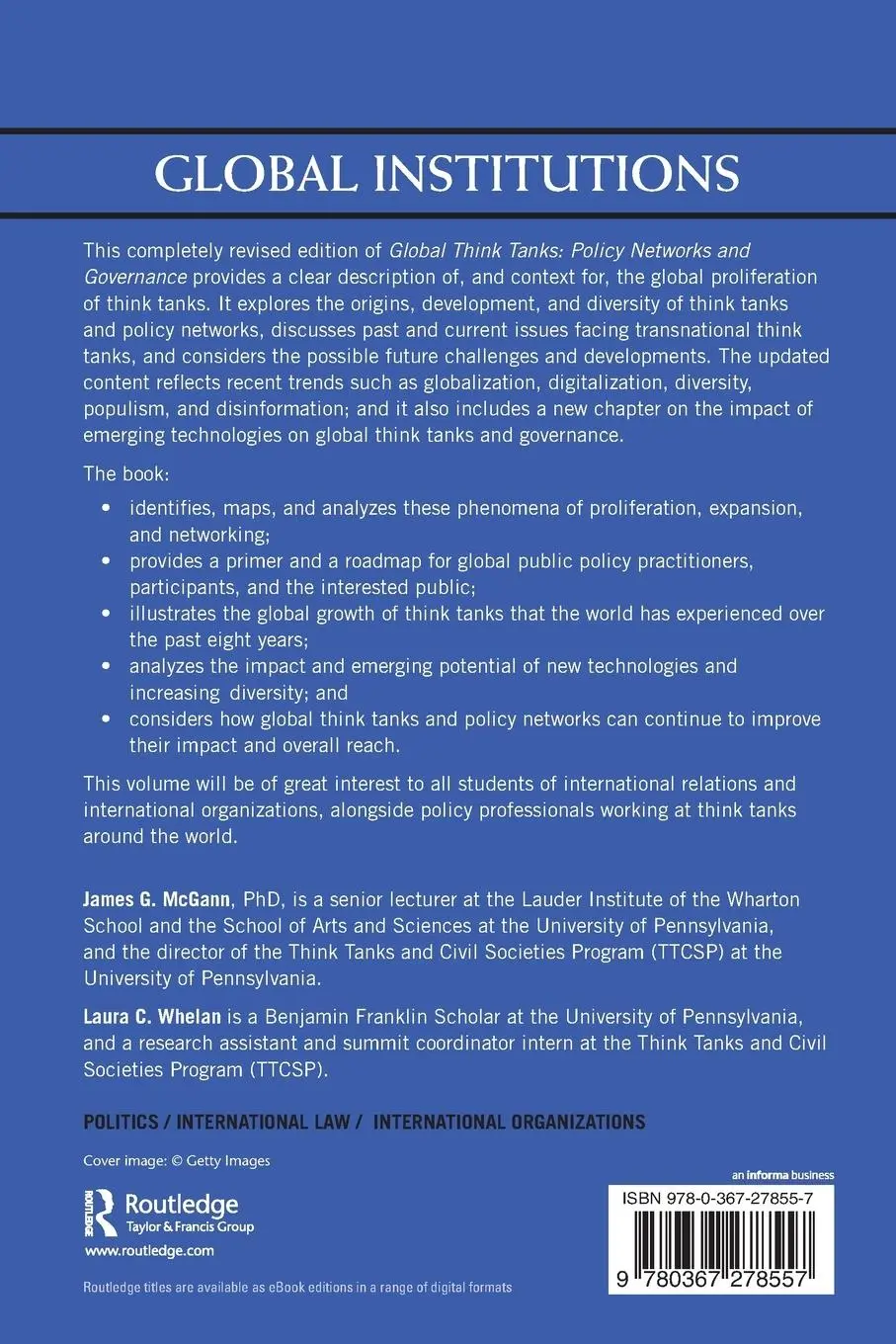 Rückseite: 9780367278557 | Global Think Tanks | Policy Networks and Governance | Mcgann (u. a.)
