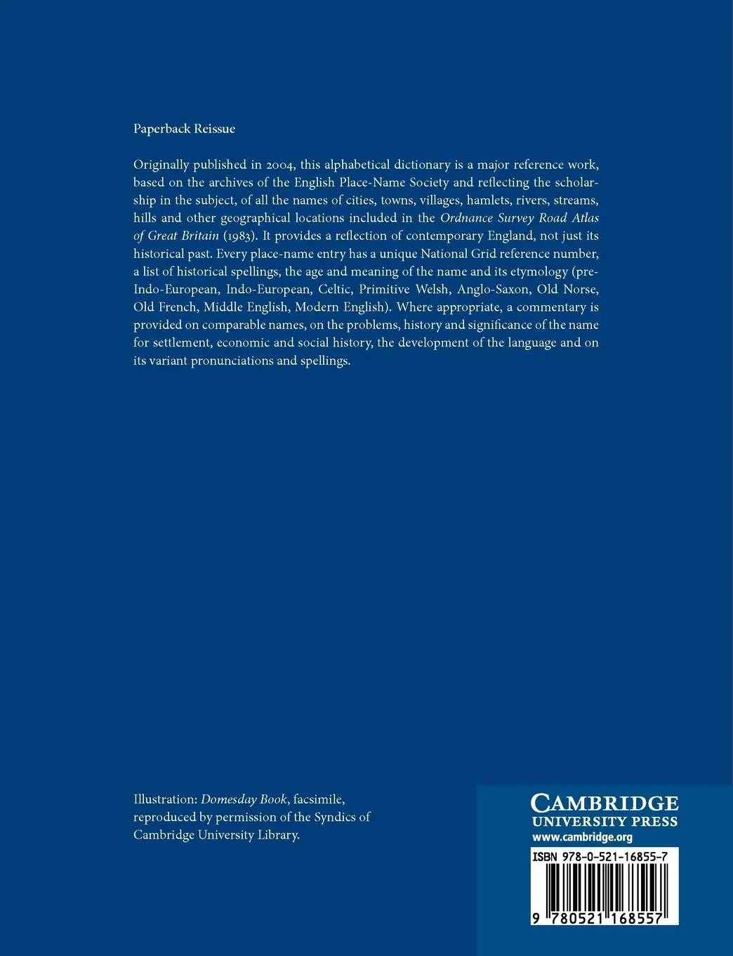 Rückseite: 9780521168557 | The Cambridge Dictionary of English Place-Names | Victor Watts (u. a.)