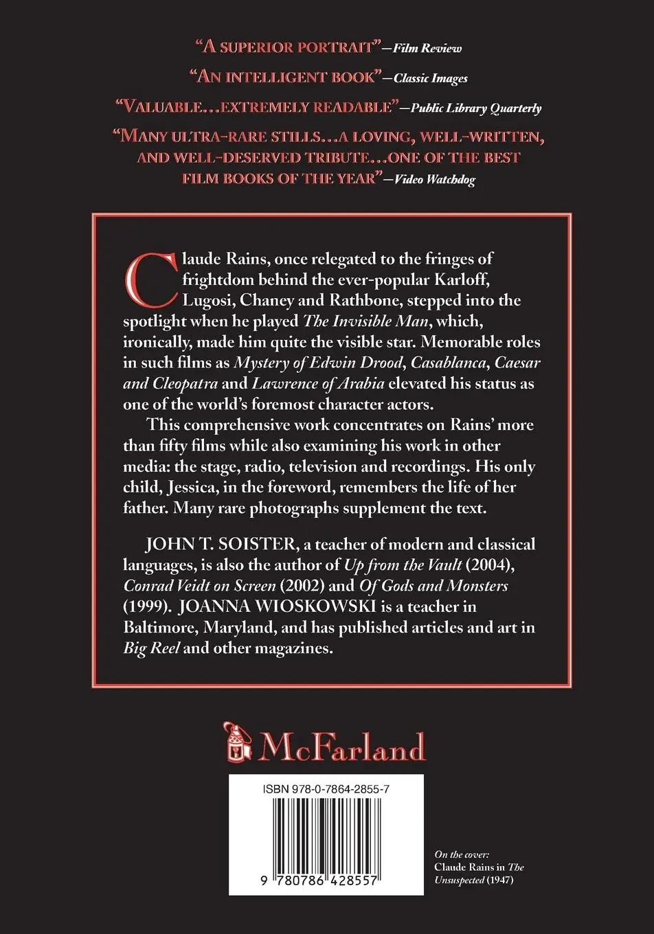 Rückseite: 9780786428557 | Claude Rains | John T. Soister (u. a.) | Taschenbuch | Paperback