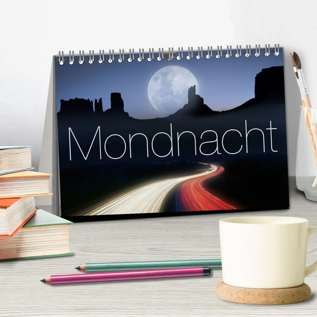 Bild: 9783516088557 | Mondnacht (Tischkalender 2026 DIN A5 quer), CALVENDO Monatskalender