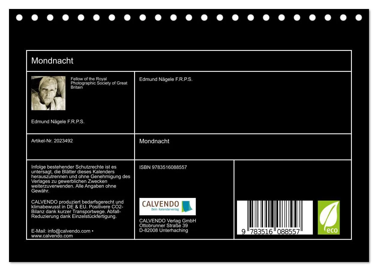 Bild: 9783516088557 | Mondnacht (Tischkalender 2026 DIN A5 quer), CALVENDO Monatskalender