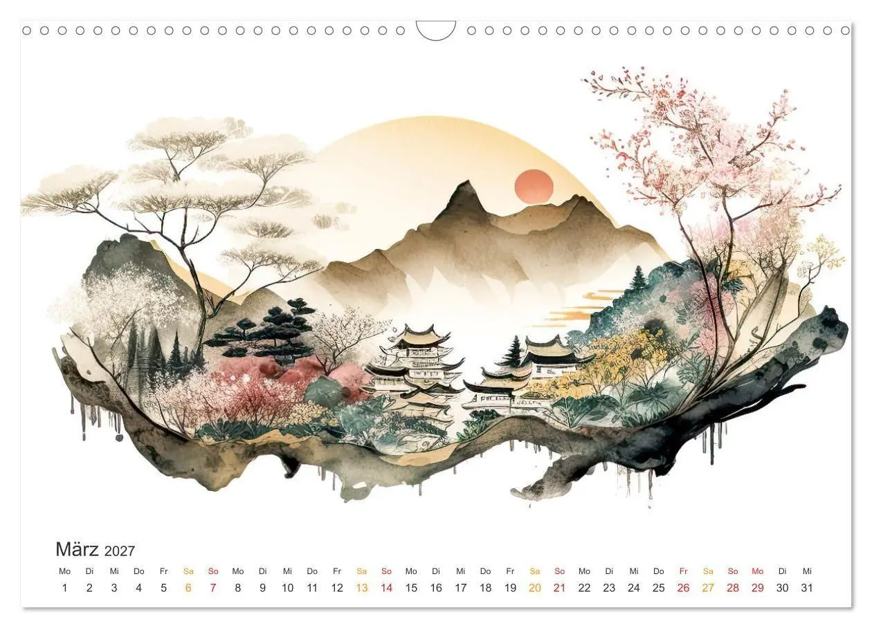 Bild: 9783569008557 | Japan - Aquarell Kunst und Tradition (Wandkalender 2027 DIN A3...