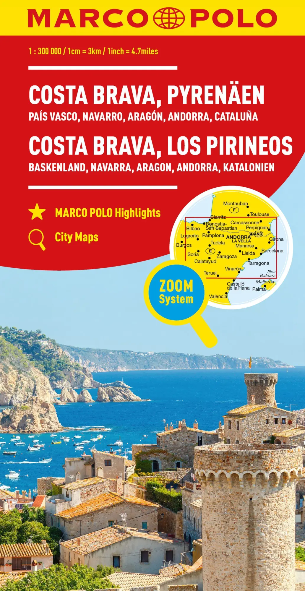 Cover: 9783575018557 | MARCO POLO Regionalkarte Costa Brava, Pyrenäen 1:300.000 | Deutsch