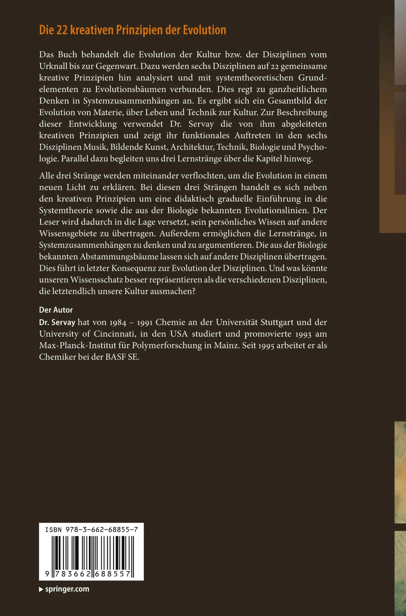 Rückseite: 9783662688557 | Die 22 kreativen Prinzipien der Evolution | Gezeigt an 6 Disziplinen
