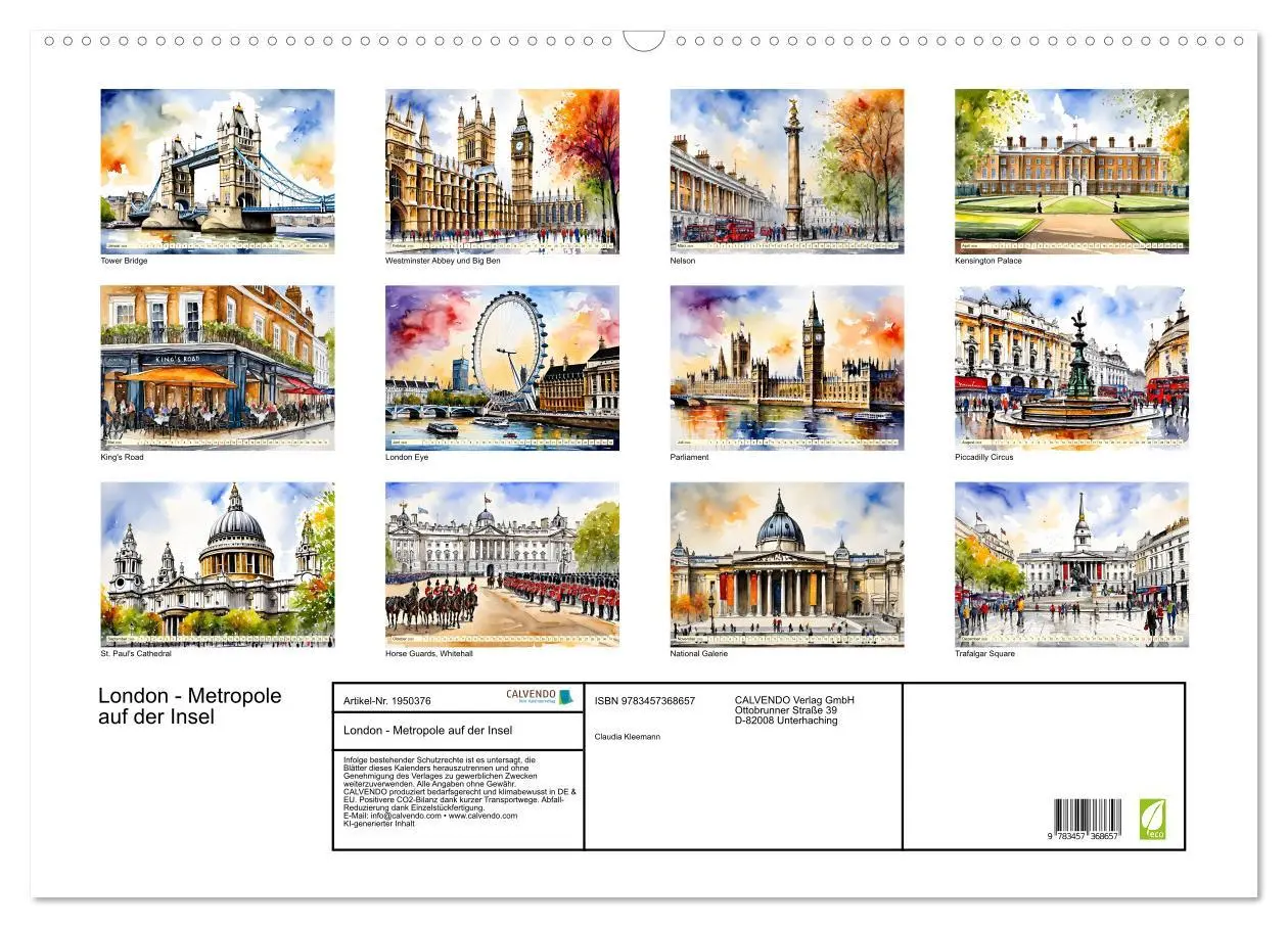 Bild: 9783457368657 | London - Metropole auf der Insel (Wandkalender 2026 DIN A2 quer),...