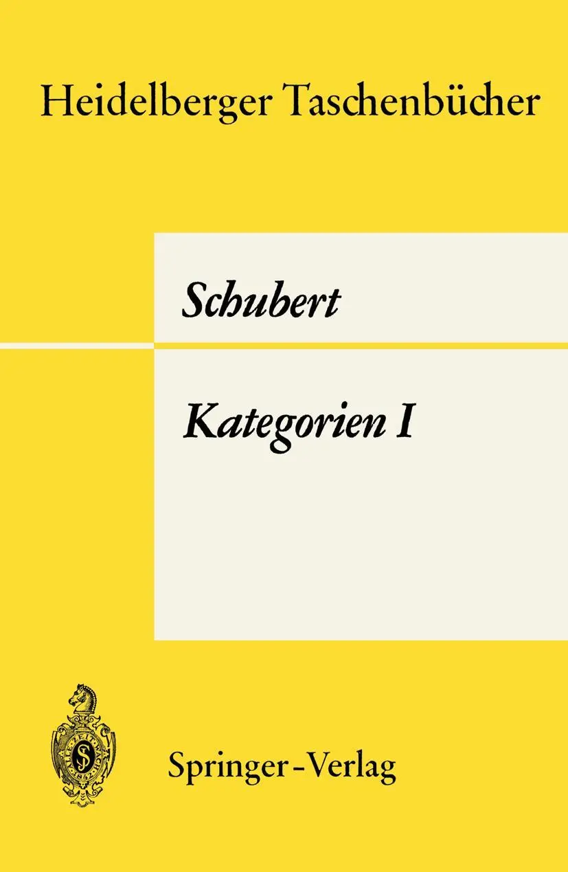 Cover: 9783540048657 | Kategorien I | H. Schubert | Taschenbuch | x | Deutsch