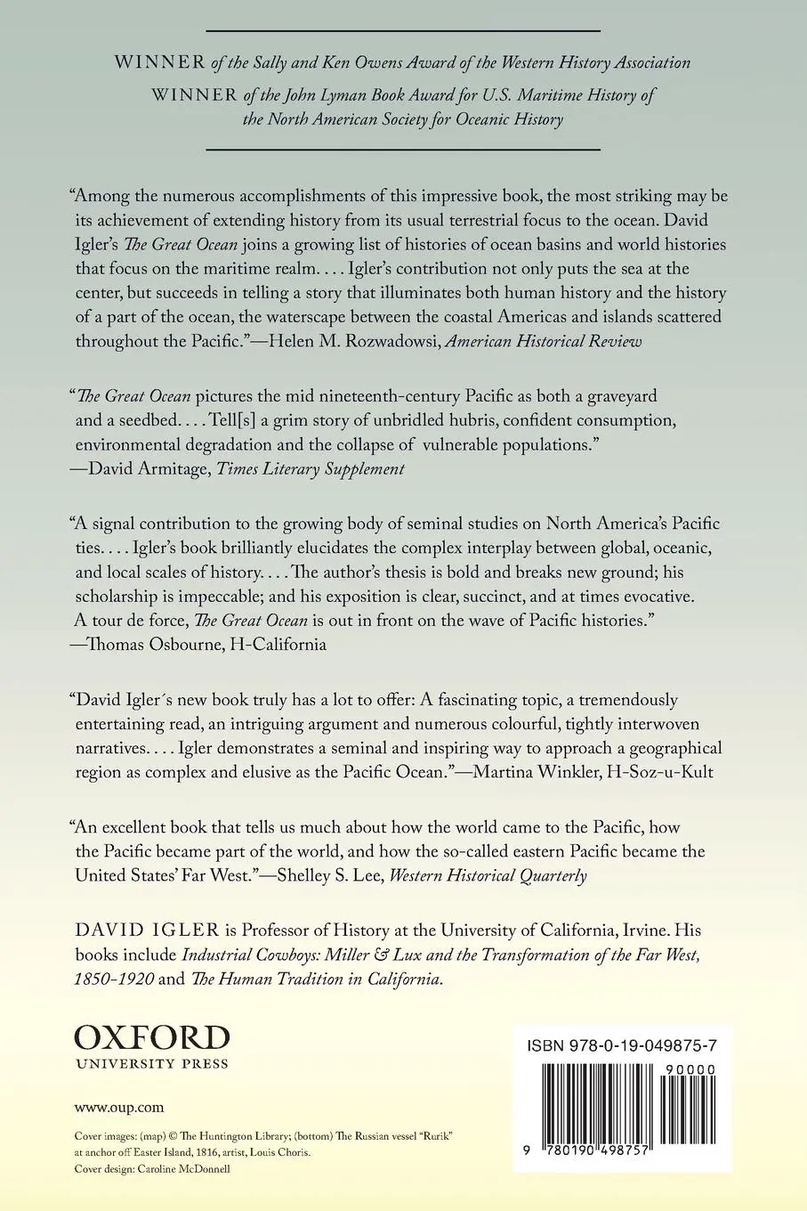 Rückseite: 9780190498757 | Great Ocean | Pacific Worlds from Captain Cook to the Gold Rush | Buch