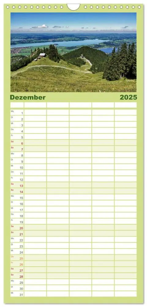 Bild: 9783457118757 | Familienplaner 2025 - Allgäu - Natur pur mit 5 Spalten...