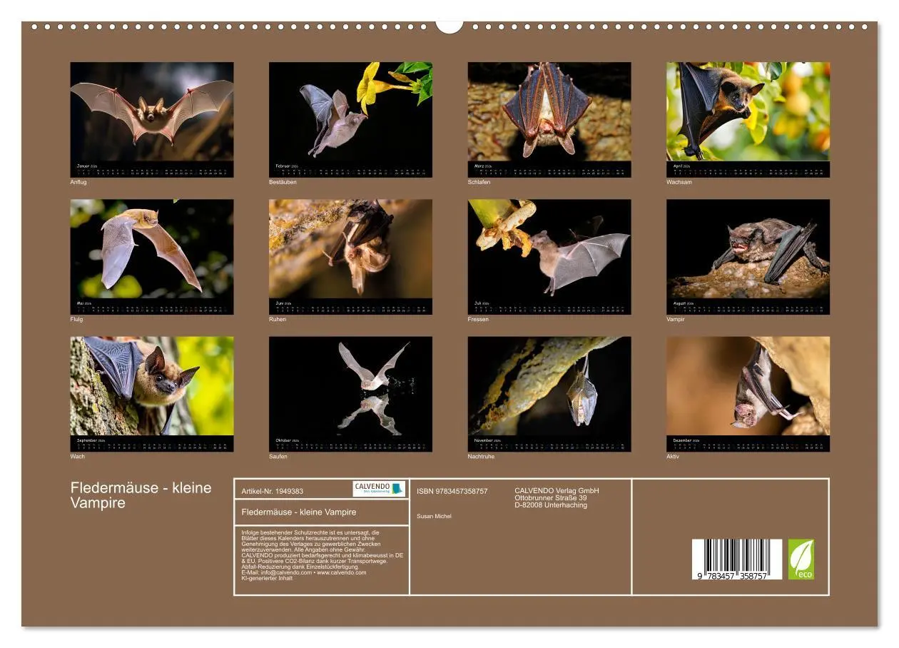 Bild: 9783457358757 | Fledermäuse - kleine Vampire (hochwertiger Premium Wandkalender...
