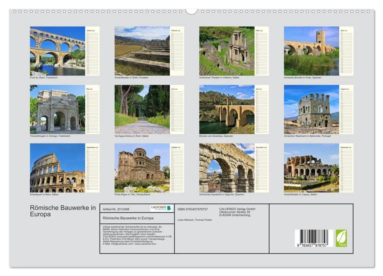 Bild: 9783457978757 | Römische Bauwerke in Europa (hochwertiger Premium Wandkalender 2026...
