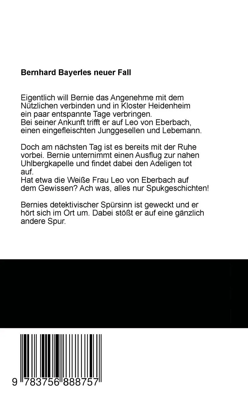 Rückseite: 9783756888757 | Die weiße Frau | Ein Kriminalroman aus Altmühlfranken | Max Moritz