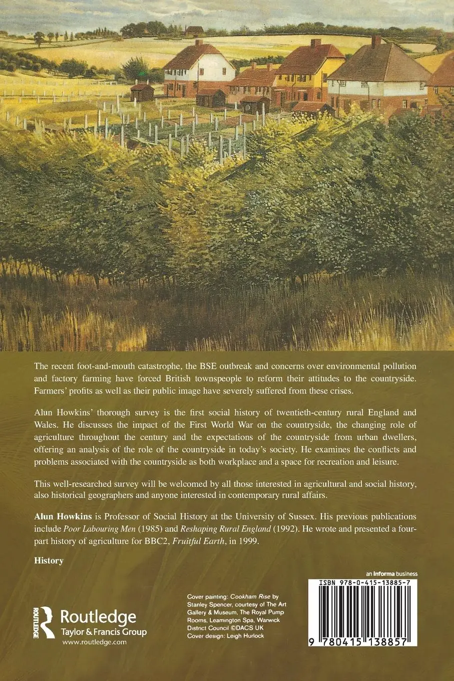 Rückseite: 9780415138857 | The Death of Rural England | Alun Howkins | Taschenbuch | Englisch