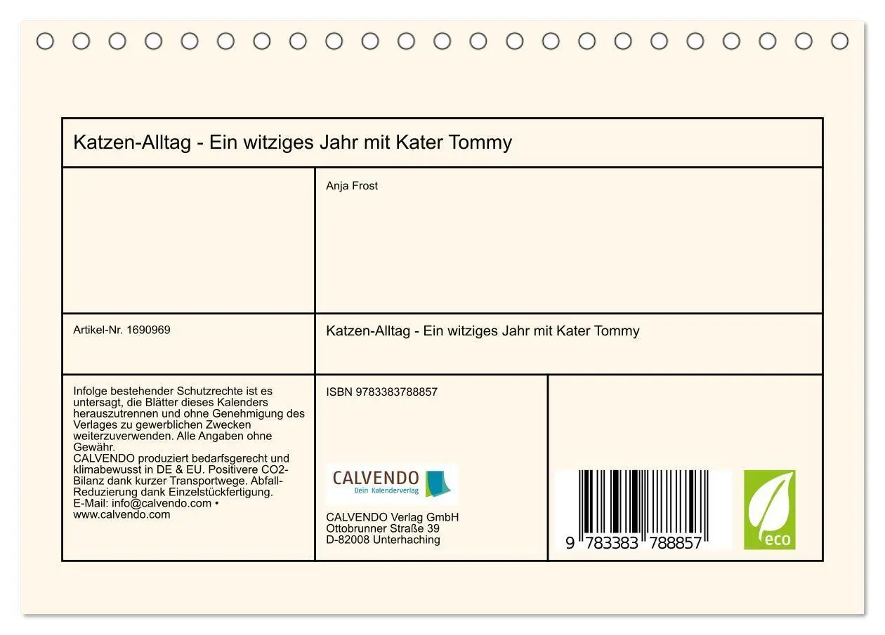 Bild: 9783383788857 | Katzen-Alltag - Ein witziges Jahr mit Kater Tommy (Tischkalender...