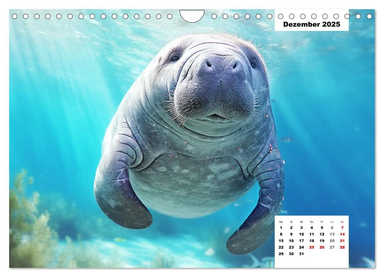 Bild: 9783383858857 | Manatees. Faszinierende Rundschwanzseekühe (Wandkalender 2025 DIN...