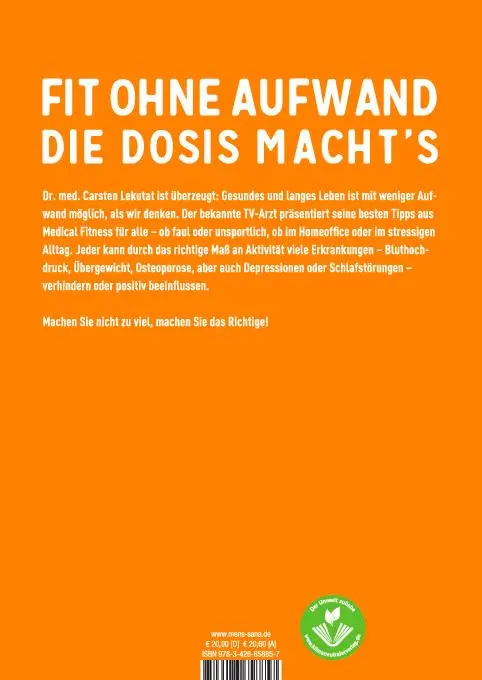 Rückseite: 9783426658857 | Gesundheit für Faule | Mach nicht viel, mach es richtig | Lekutat