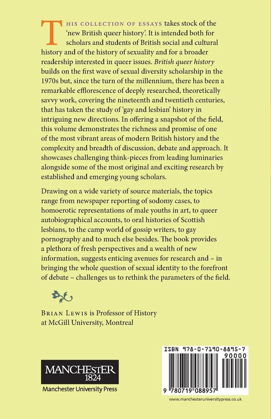 Rückseite: 9780719088957 | British queer history | New approaches and perspectives | Brian Lewis