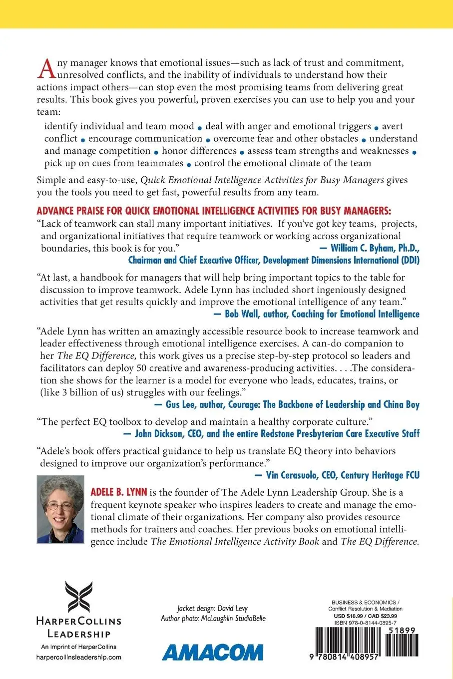 Rückseite: 9780814408957 | Quick Emotional Intelligence Activities for Busy Managers | Adele Lynn