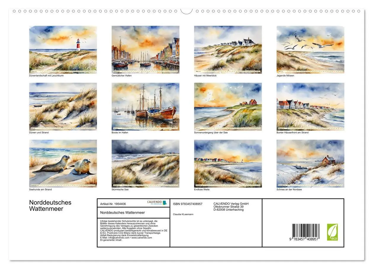 Bild: 9783457408957 | Norddeutsches Wattenmeer (hochwertiger Premium Wandkalender 2026...