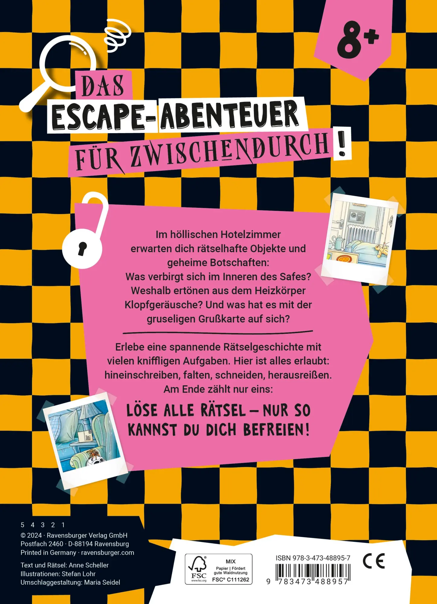 Rückseite: 9783473488957 | Ravensburger Escape Rätsel - Höllisches Hotelzimmer | Anne Scheller