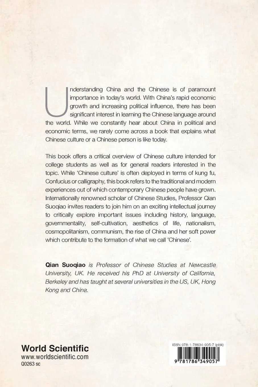 Rückseite: 9781786349057 | CHINESE CULTURE | ITS HUMANITY AND MODERNITY | Qian Suoqiao | Buch