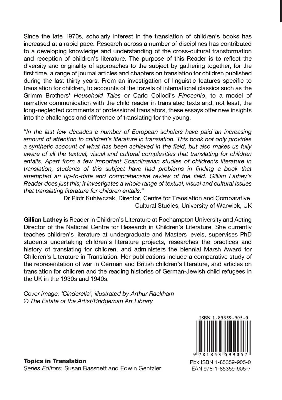 Rückseite: 9781853599057 | The Translation of Children's Literature | A Reader | Gillian Lathey