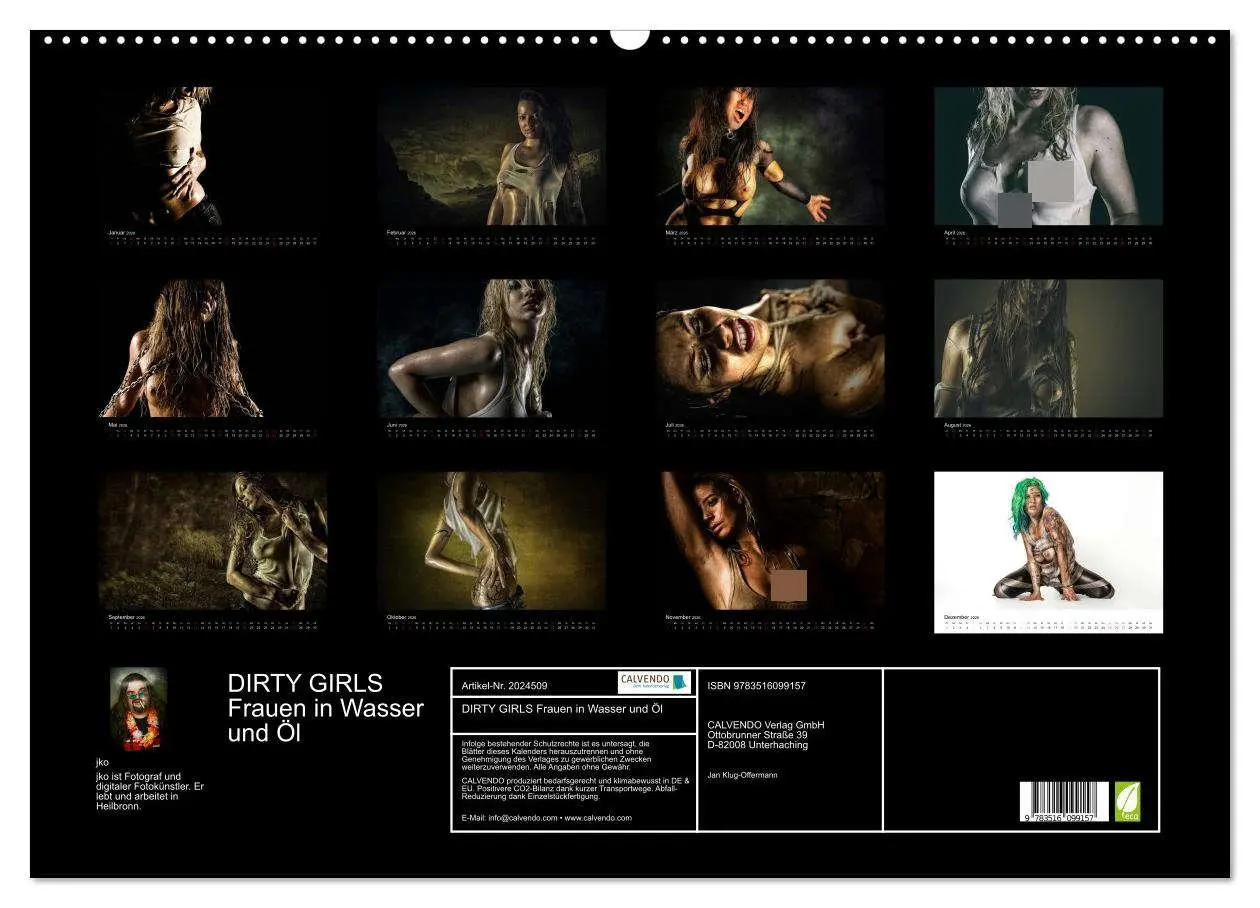Bild: 9783516099157 | DIRTY GIRLS Frauen in Wasser und Öl (Wandkalender 2026 DIN A2...
