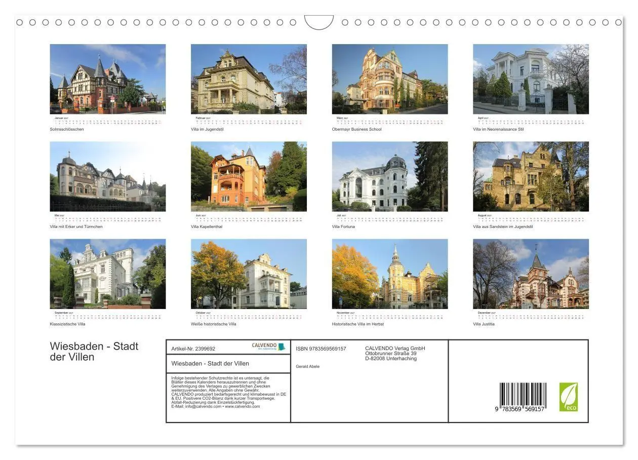 Bild: 9783569569157 | Wiesbaden - Stadt der Villen (Wandkalender 2027 DIN A3 quer),...