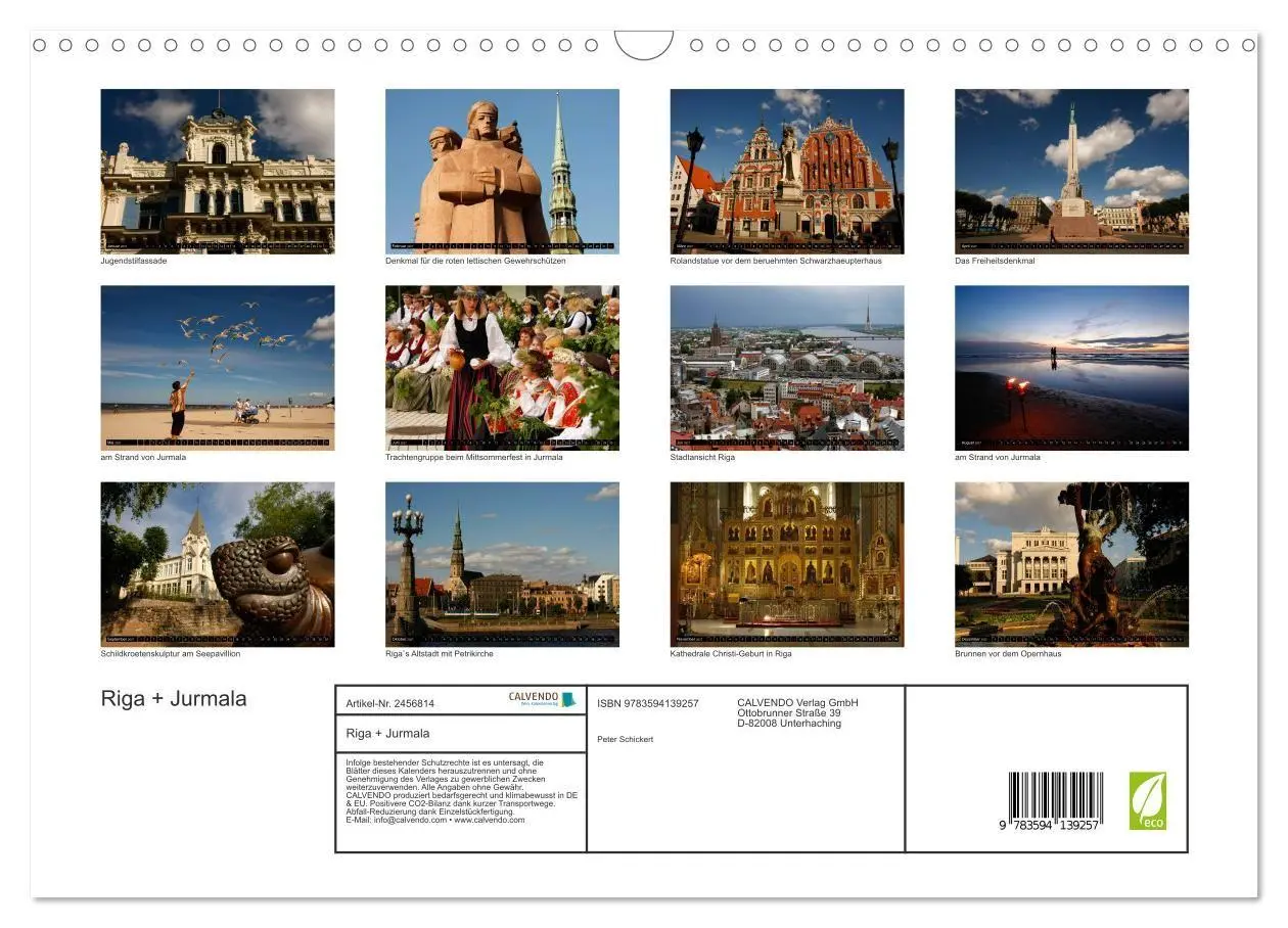 Bild: 9783594139257 | Riga + Jurmala (Wandkalender 2027 DIN A3 quer), CALVENDO...