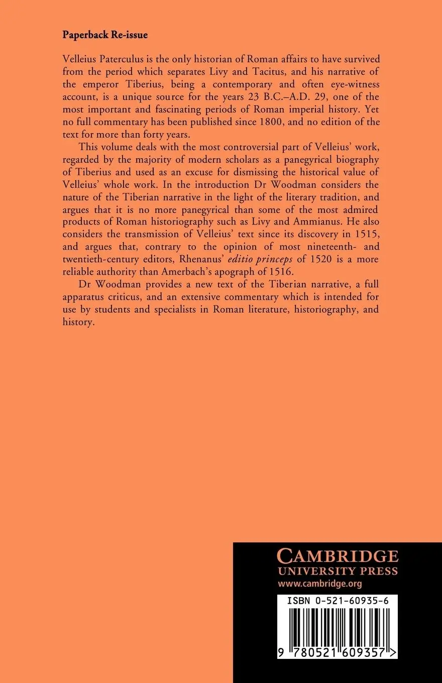Rückseite: 9780521609357 | Paterculus | The Tiberian Narrative | Velleius Paterculus (u. a.)