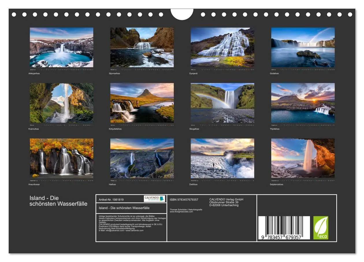 Bild: 9783457679357 | Island - Die schönsten Wasserfälle (Wandkalender 2026 DIN A4 quer),...