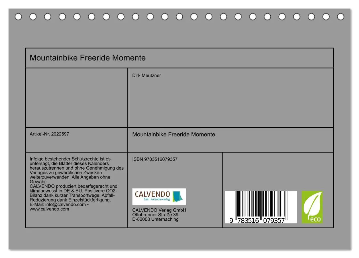 Bild: 9783516079357 | Mountainbike Freeride Momente (Tischkalender 2026 DIN A5 quer),...