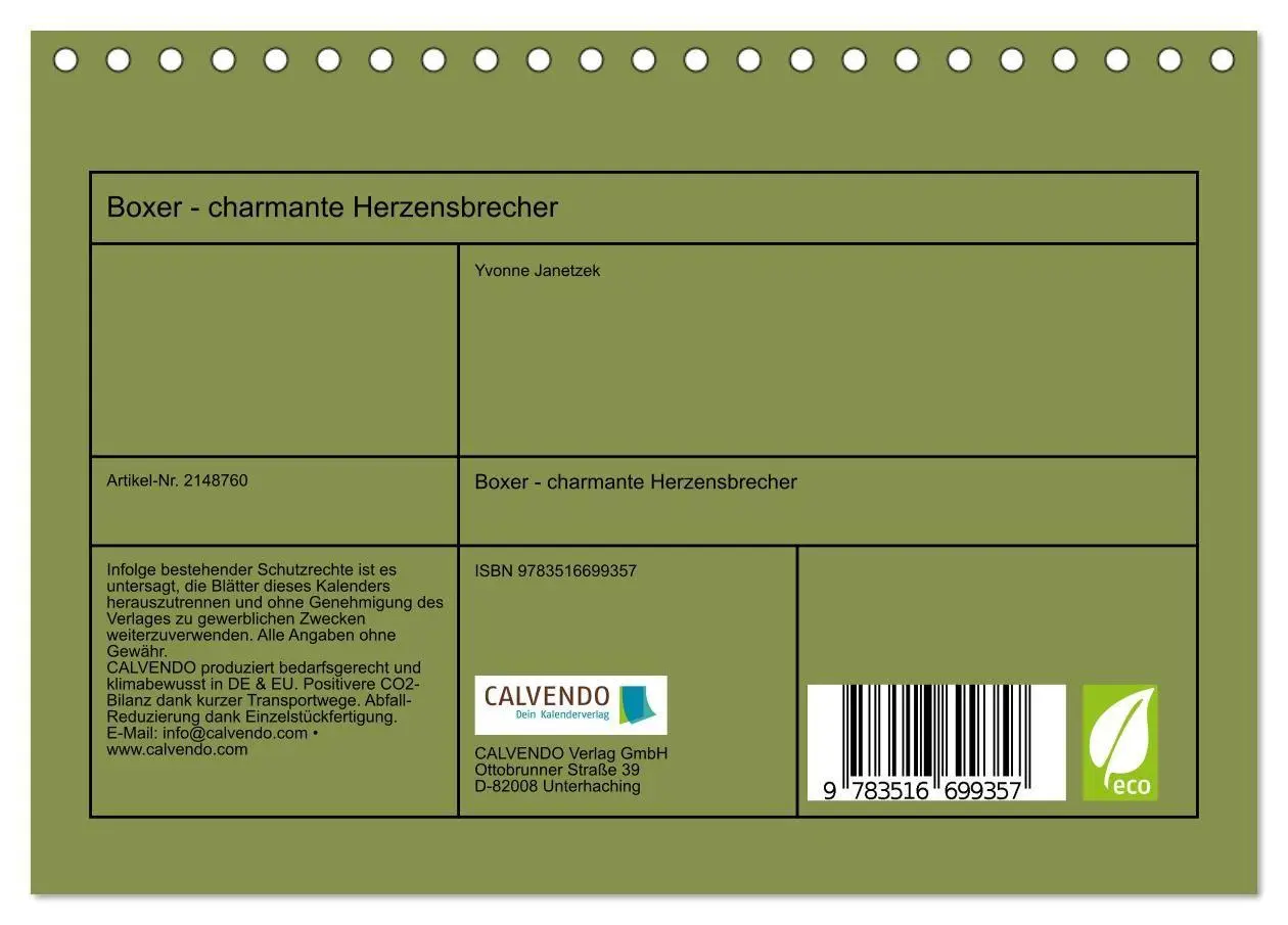 Bild: 9783516699357 | Boxer - charmante Herzensbrecher (Tischkalender 2026 DIN A5 quer),...