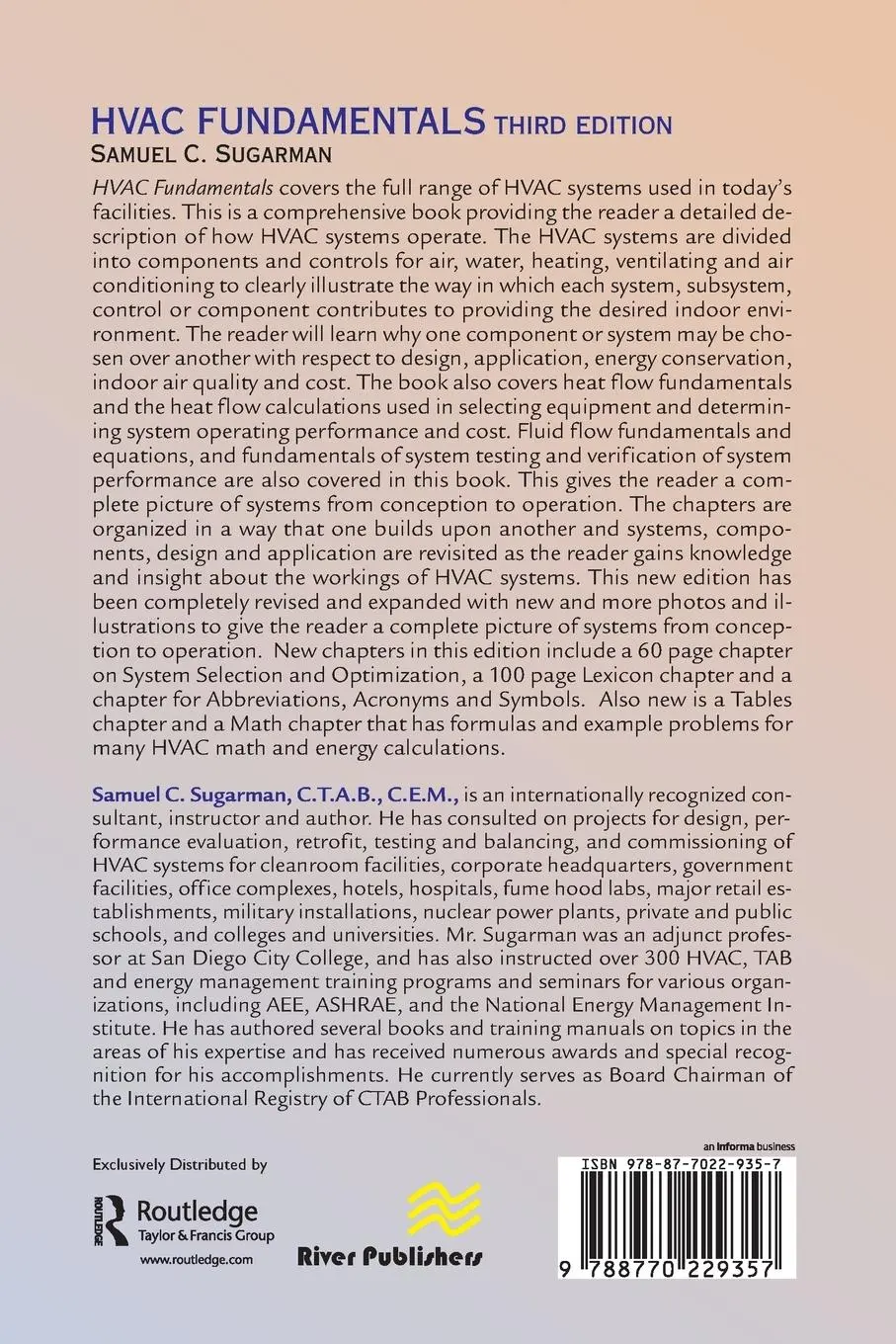 Rückseite: 9788770229357 | HVAC Fundamentals, Third Edition | Samuel C. Sugarman | Taschenbuch