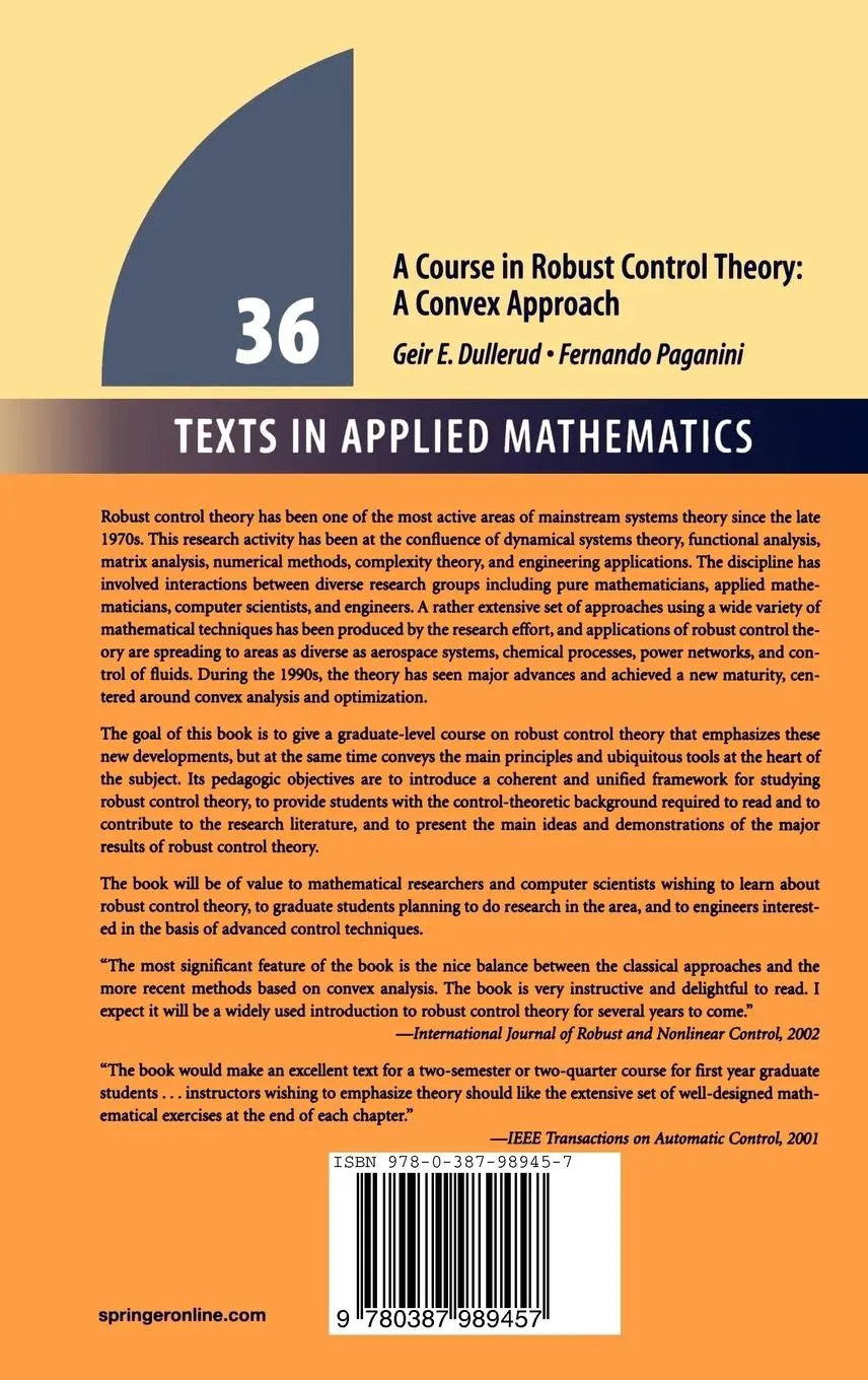 Rückseite: 9780387989457 | A Course in Robust Control Theory | A Convex Approach | Buch | xx