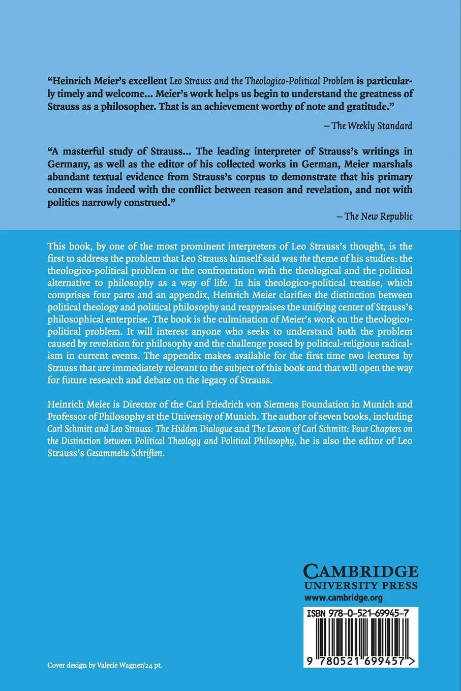 Rückseite: 9780521699457 | Leo Strauss and the Theologico-Political Problem | Heinrich Meier