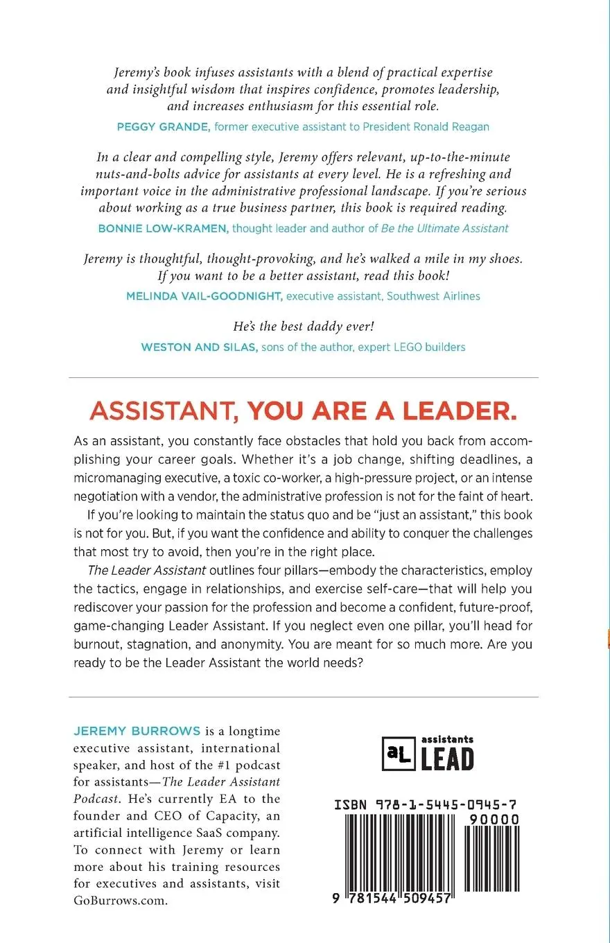 Rückseite: 9781544509457 | The Leader Assistant | Jeremy Burrows | Taschenbuch | Englisch | 2020