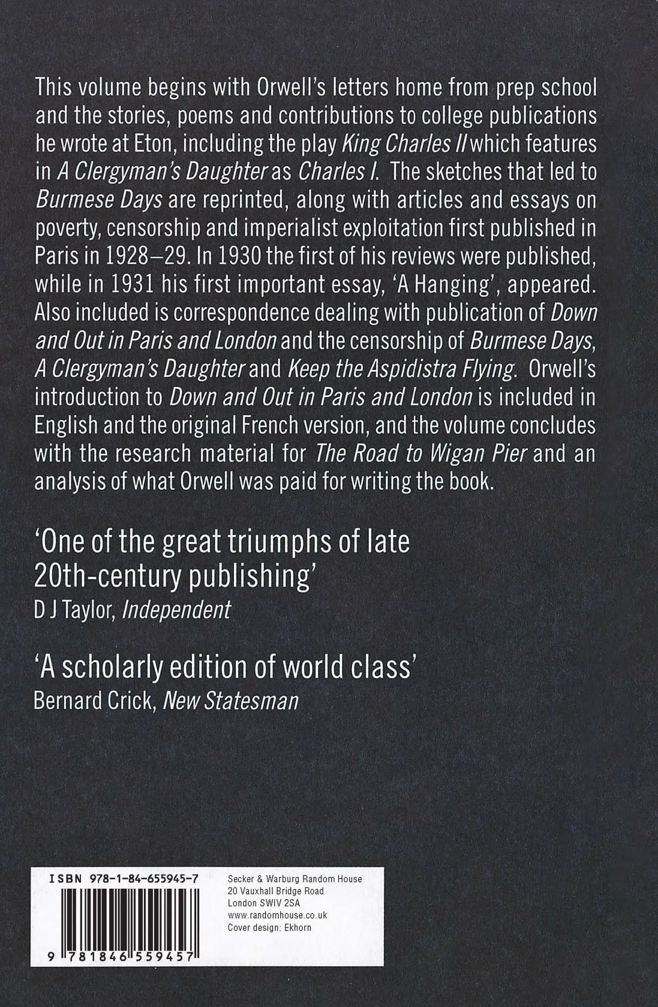 Rückseite: 9781846559457 | A Kind Of Compulsion | George Orwell | Taschenbuch | Englisch | 2015